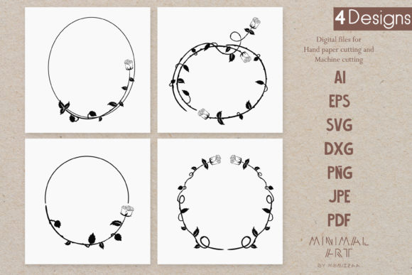 4design Floral Frame Rose Gold & Black Graphics