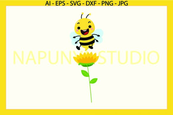 Bee, Sunflower SVG Graphics & Illustrations