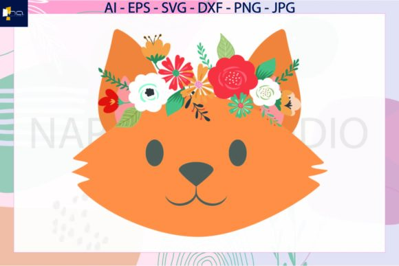 Cat Headbands Flowers Floral SVG Graphics