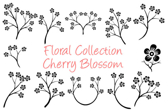 Cherry Blossom Floral Design Bundle: Graphics & Illustrations