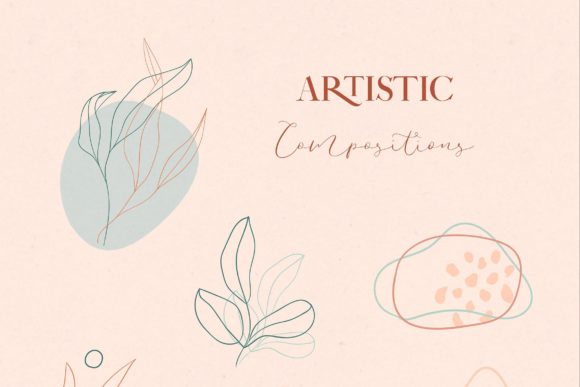 Floral Abstract Collection. Terracotta. Graphics & Illustrations