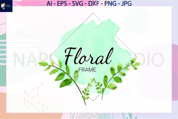 Floral Flowers Watercolor Frame SVG: Graphics & Illustrations for Local Branding