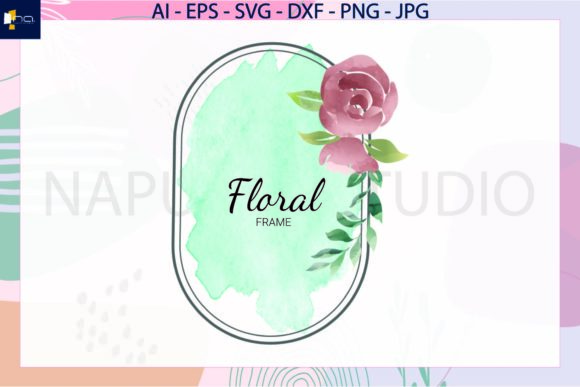 Flowers Watercolor Floral Frame SVG: Graphics & Illustrations for Brand Warmth