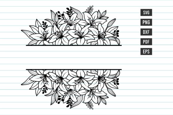 Split Monogram Floral SVG: Elegant Graphics for Local Business Illustrations