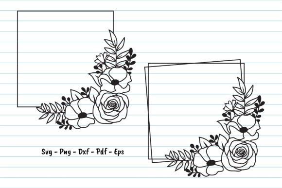 Square Floral Frame SVG: Graphics & Illustrations for Handmade Brands
