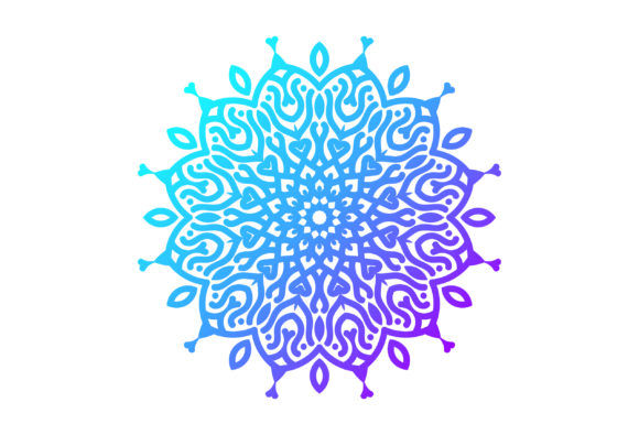 Stylized Floral Mandala Symbol Pattern: Graphics & Illustrations