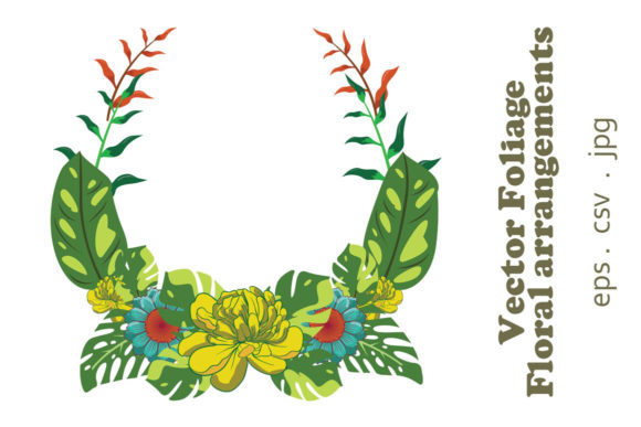 Vector Floral Foliage Graphic Set 17: Illustrations & Graphics for Local Branding