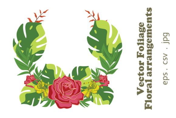 Vector Floral Foliage Graphics & Illustrations Set 15