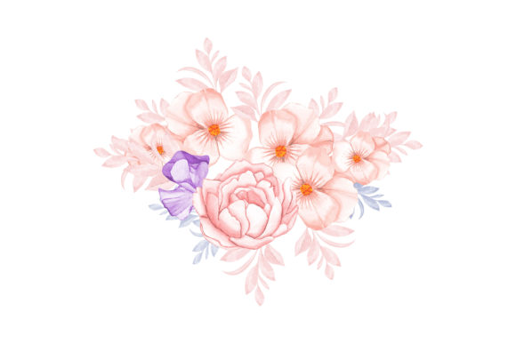Watercolor Floral Bouquet Graphics & Illustrations