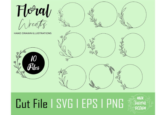Wreaths Floral Borders, Frames SVG, PNG: Graphics & Illustrations